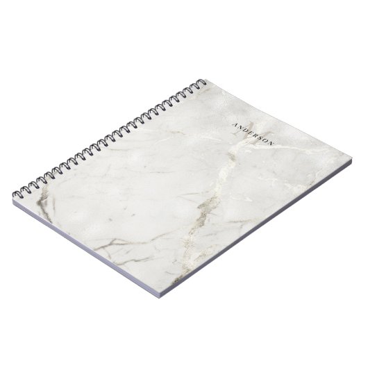 parel marmer dubbel monogram notitieboek (Linkerzijde)