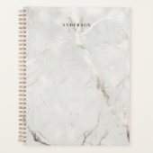 Parel Marmer Dubbel Monogram Planner (Voorkant)