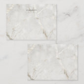 Parel Marmer Mannelijk dubbel monogram Notitiekaartje (Voorkant / Achterkant)