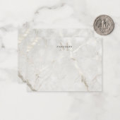 Parel Marmer Mannelijk dubbel monogram Notitiekaartje (Voorkant / Achterkant in situ)