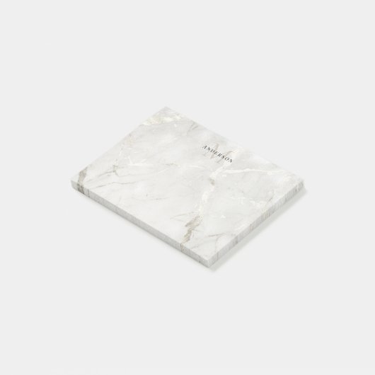 Parel Marmer Mannelijk dubbel monogram Post-it® Notes (Schuin)