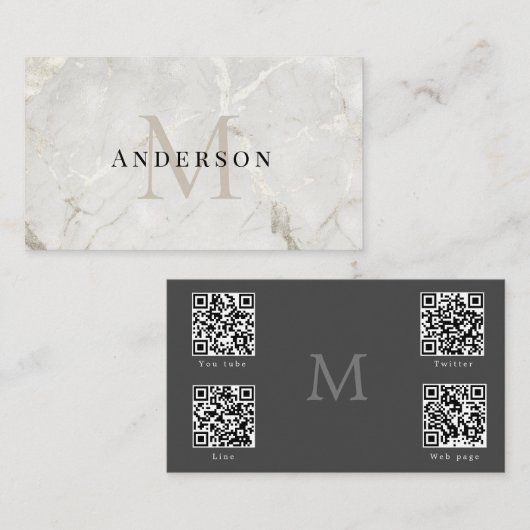 Parel Marmer Masculine foto arcode Visitekaartje (Voorkant / Achterkant)