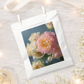 Parel met roze bloemen bedankzakje (Geknipt)
