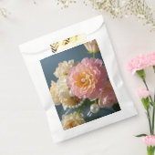 Parel met roze bloemen bedankzakje (Gezegeld)