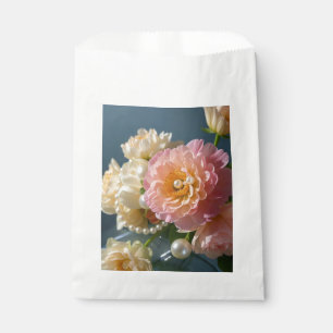 Parel met roze bloemen bedankzakje