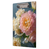 Parel met roze bloemen klembord (Links)