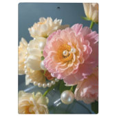 Parel met roze bloemen klembord (Achterkant)