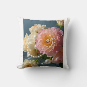 Parel met roze bloemen kussen