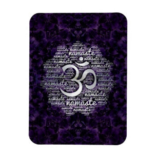 Parel Namaste Word Art in Lotus met OM symbool Magneet