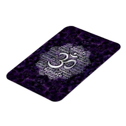 Parel Namaste Word Art in Lotus met OM symbool Magneet (Linkerzijde)