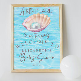 Parel Op Weg Zeeschelp Baby Shower Welkom Poster