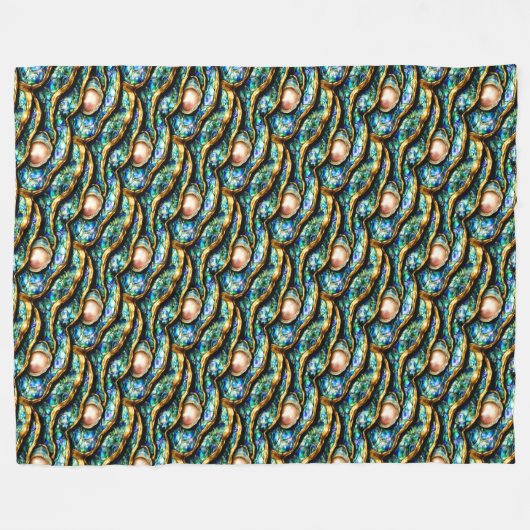 Parel paua shell nautische strand patroon chic fleece deken (Voorkant (Horizontaal))