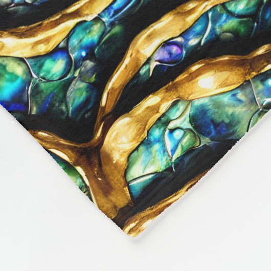 Parel paua shell nautische strand patroon chic fleece deken (Hoek)