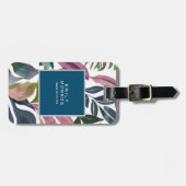 Parel Plain Moderne Minimalistische Bloemen Bagagelabel (Voorkant horizontaal)