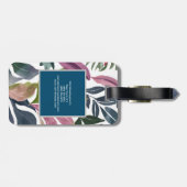 Parel Plain Moderne Minimalistische Bloemen Bagagelabel (Achterkant horizontaal)