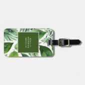 Parel Plain Moderne Minimalistische Bloemen Groen Bagagelabel (Voorkant horizontaal)