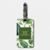 Parel Plain Moderne Minimalistische Bloemen Groen Bagagelabel (Achterkant verticaal)