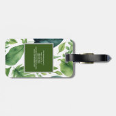 Parel Plain Moderne Minimalistische Bloemen Groen Bagagelabel (Achterkant horizontaal)