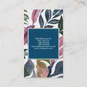 Parel Plain Moderne Minimalistische Bloemen Visitekaartje (Achterkant)