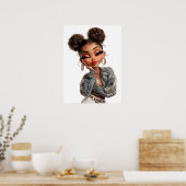 Parel Pout Print, Waarde Poster Papier (Halfglans) (Keuken)