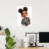 Parel Pout Print, Waarde Poster Papier (Halfglans) (Thuiskantoor)