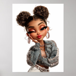 Parel Pout Print, Waarde Poster Papier (Halfglans)