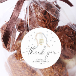 Parel & Prosecco - bedankt bruidsdouche Ronde Sticker