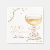 Parel & Prosecco Beige Strik Bruidsdiner Servet (Voorkant)