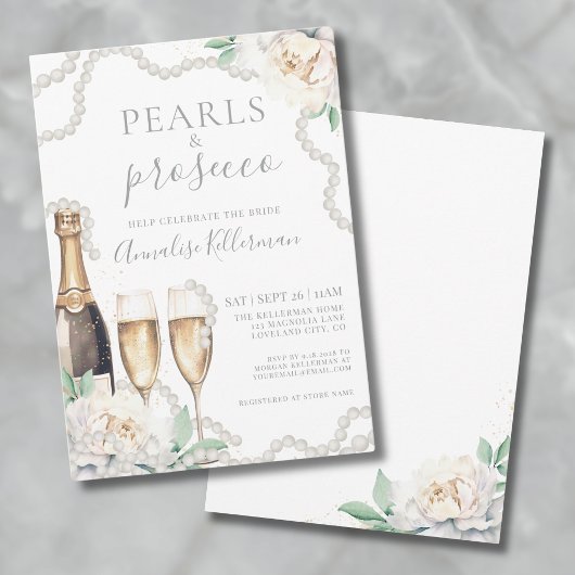 Parel & Prosecco Bloemrijke Bruidsdouche Kaart
