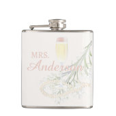 Parel & Prosecco Blush Bruidsfeest Bruid Geschenk Heupfles (Voorkant)