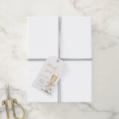 Parel & Prosecco Boog Bruidsmeisjesfeest Cadeaulabel (Met Touw)