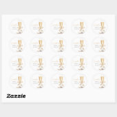 Parel & Prosecco Boog Bruidsmeisjesfeest Ronde Sticker (Vel)