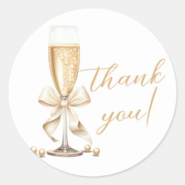 Parel & Prosecco Boog Bruiloftsborrel Ronde Sticker