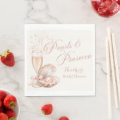 Parel & Prosecco Bruids Bruiloftsfeest Servetten | (Insitu)