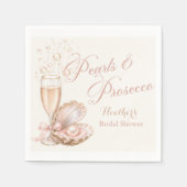 Parel & Prosecco Bruids Bruiloftsfeest Servetten | (Voorkant)
