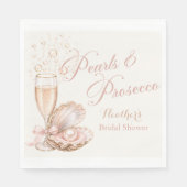 Parel & Prosecco Bruids Bruiloftsfeest Servetten | (Voorkant)