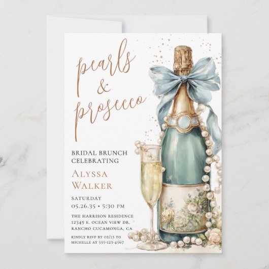 Parel & Prosecco Bruidsbrunch Kaart (Voorkant)