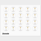 Parel & Prosecco Bruidsdiner Bedankt Ronde Sticker (Vel)