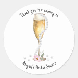 Parel & Prosecco Bruidsdiner Bedankt Ronde Sticker