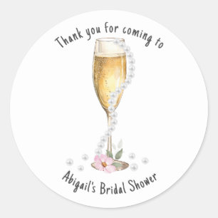 Parel & Prosecco Bruidsdiner Bedankt Ronde Sticker