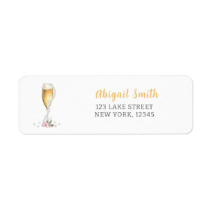Parel & Prosecco Bruidsdiner Retouradres Etiket