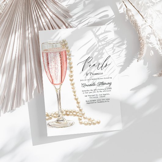 Parel & Prosecco Bruidsfeest Kaart