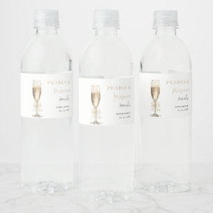 Parel & Prosecco Bruidsfeest Waterfles Etiket