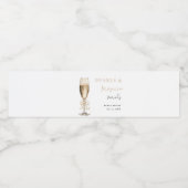 Parel & Prosecco  Bruidsfeest Waterfles Etiket (Enkel label)
