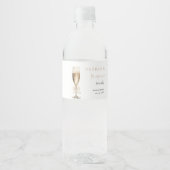 Parel & Prosecco  Bruidsfeest Waterfles Etiket (Voorkant)