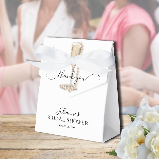 Parel & Prosecco Bruidsmeisje Uitnodiging Bedankje Bedankdoosjes