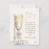 Parel & Prosecco Bruidsmeisje Uitnodiging Bedankt (Voorkant)