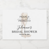 Parel & Prosecco Bruidsmeisjesfeest Bedankt Sparkling Wijnetiket (Enkel label)