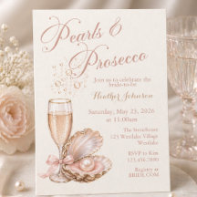 Parel & Prosecco Bruidsuitnodiging