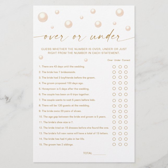 Parel Prosecco Bruiloft Borrel Over of Onder Spel (Voorkant)